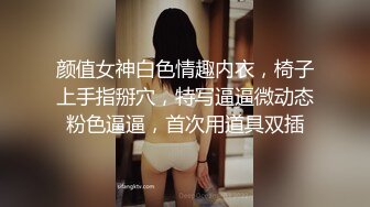 颜值女神白色情趣内衣，椅子上手指掰穴，特写逼逼微动态粉色逼逼，首次用道具双插